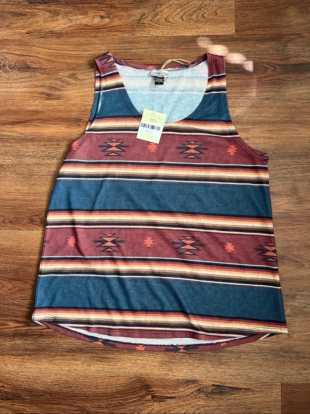 Tasha Polizzi Maroon & Navy Aztec Stripe Tank